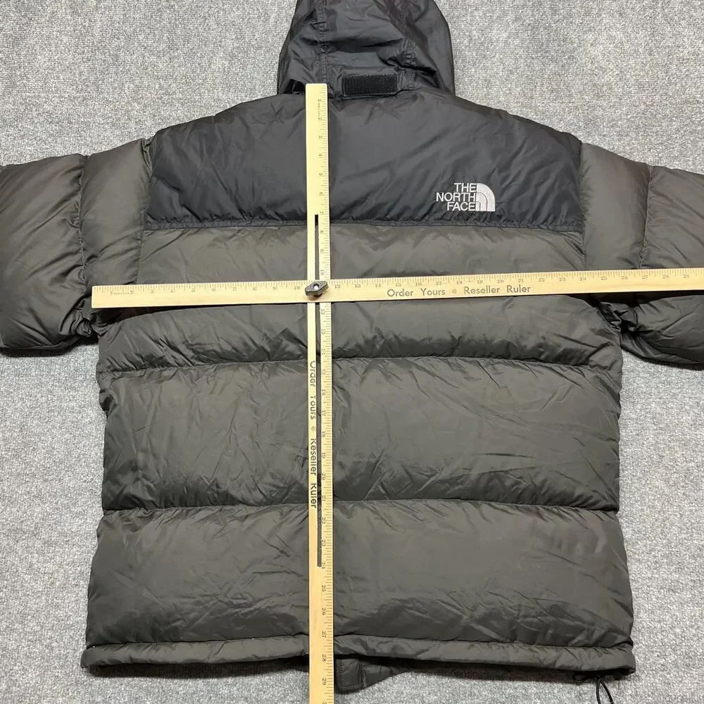 The North Face Jacket Mens 2XL Gray Down Puffer Hooded Full Zip Outdoor 700 A187